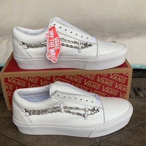 VANS OLD SKOOL PLATFORM CHAIN TRUE WHITE WMNS
